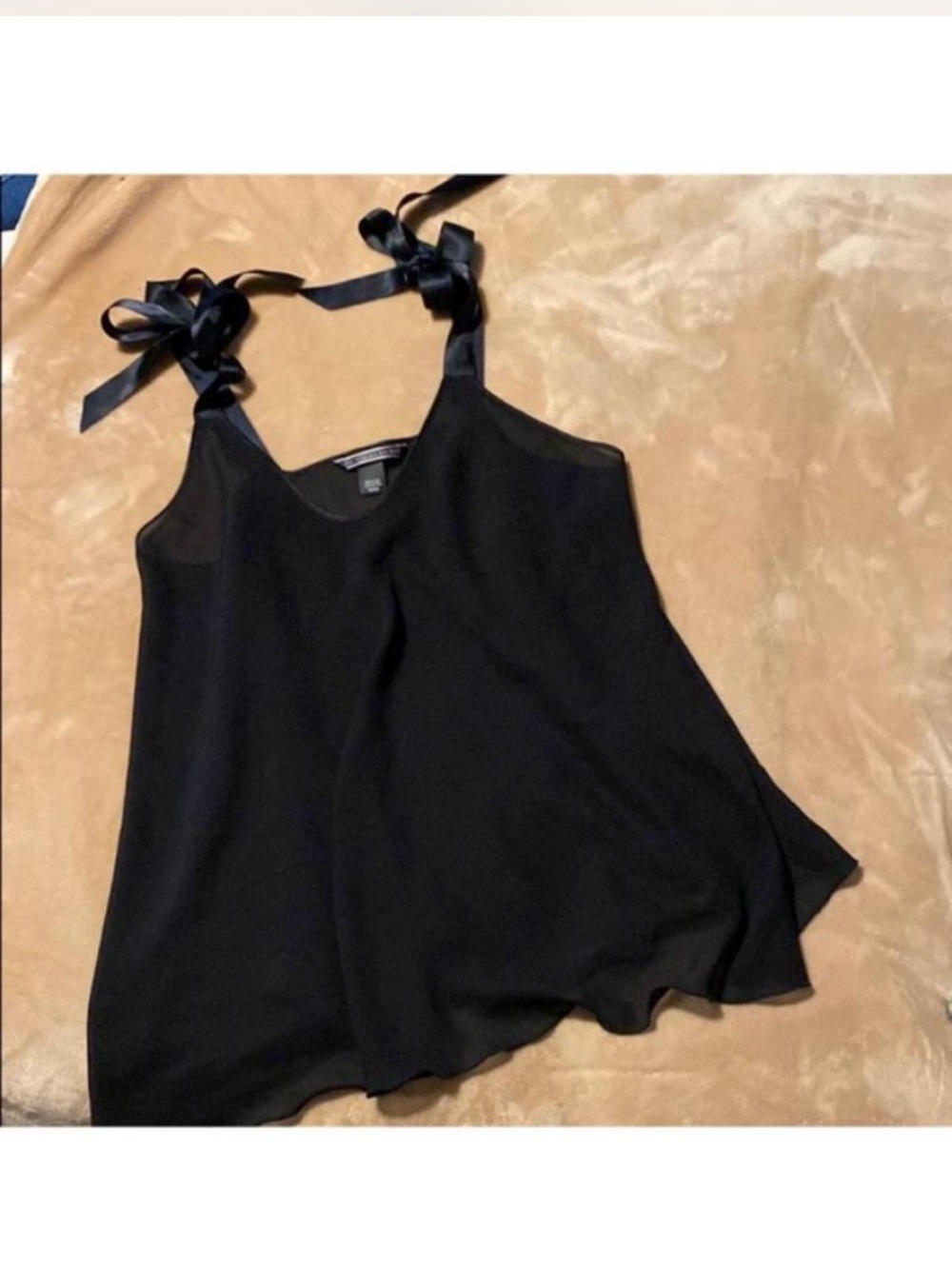 Victoria's Secret Black Satin Tie-Strap Chemise